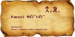 Kaposi Máté névjegykártya