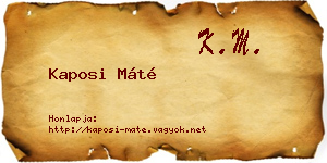 Kaposi Máté névjegykártya